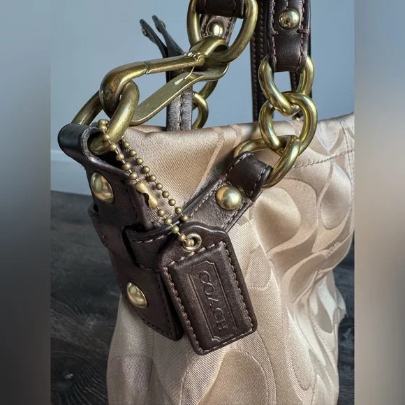 Coach Tan Hobo Bag with Gold Accents - Picture 9 of 9